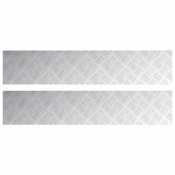 vidaXL Stair Tread Rectangular 2 pcs Silver 100 x 20 cm Aluminium