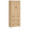 vidaXL Highboard Sonoma Oak 69.5x34x180 cm Engineered Wood