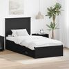 vidaXL Bed Frame Black and Silver 75 x 190 cm Engineered Wood