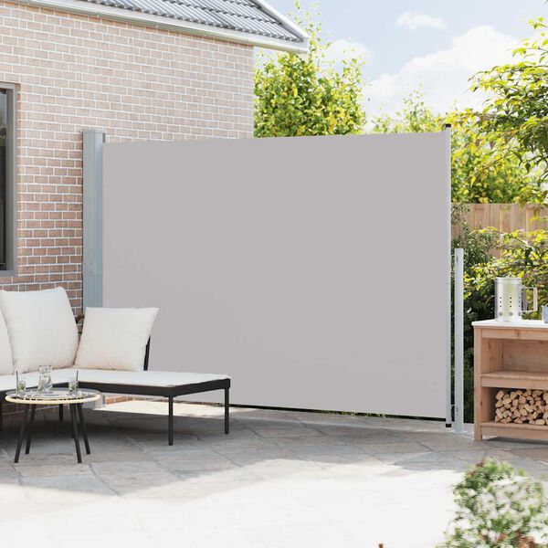 vidaXL Patio Retractable Side Awning 200x300 cm Grey