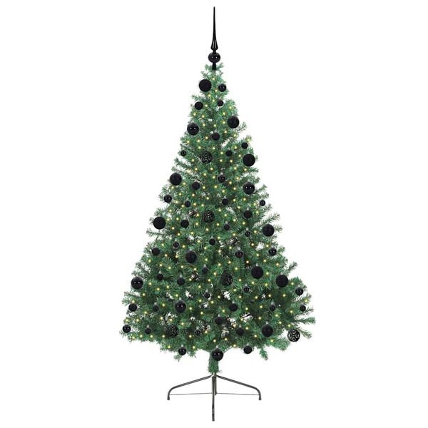 vidaXL Artificial Pre-lit Christmas Tree Green 210 cm PVC