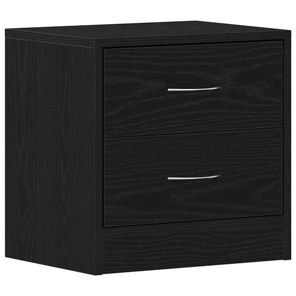 vidaXL Bedside Cabinet Black Oak 40x30x40 cm Engineered Wood