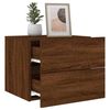 vidaXL Wall-mounted Bedside Cabinet with LED Lights Brown Oak