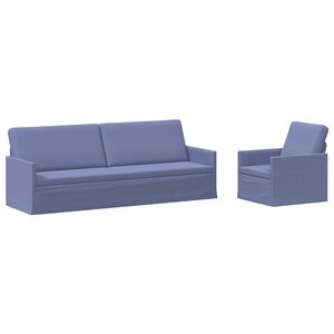 vidaXL Sofa Set 2 pcs Jeans Blue Fabric