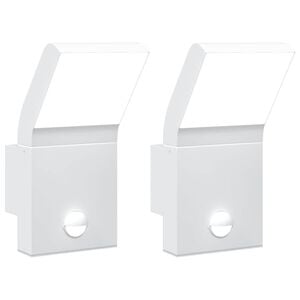 vidaXL Outdoor LED Wall Lights with Sensors 2pcs White