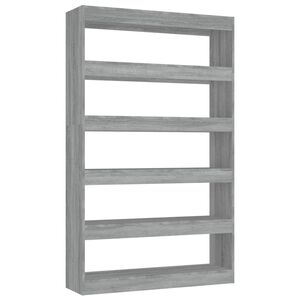 vidaXL Book Cabinet/Room Divider Grey Sonoma 100x30x166 cm