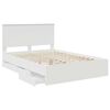 vidaXL Bed Frame with Drawer White 140 x 200 cm Engineer Wood