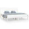 vidaXL Bed Frame without Mattress White 180x200 cm Super King Solid Wood