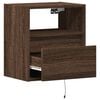 vidaXL TV Wall Cabinets with LED Lights 2 pcs Brown Oak 41x31x45 cm