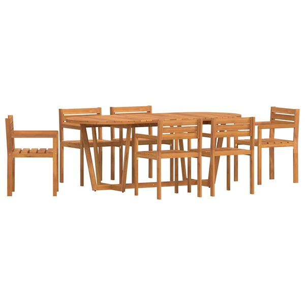 vidaXL 7 Piece Garden Dining Set Solid Wood Acacia