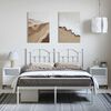 vidaXL Metal Bed Frame without Mattress with Headboard White 135x190cm