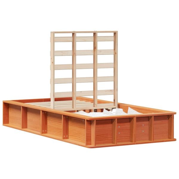 vidaXL Bed Frame Wax Brown 100 x 200 cm Solid Pine Wood