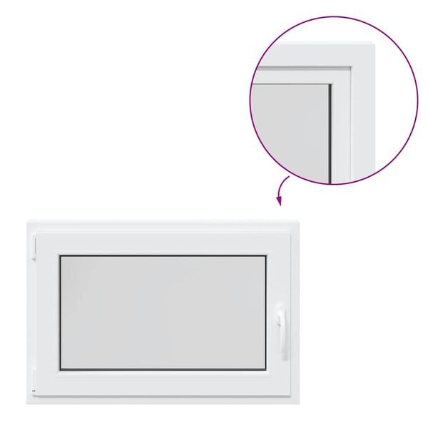 vidaXL Basement Window "RISOR" 90x70 cm Tilt&Turn DIN Left White