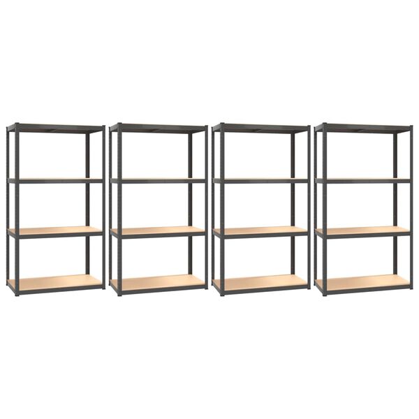 vidaXL 4-Layer Shelves 4 pcs Anthracite Steel&Engineered Wood