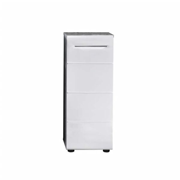 Trendteam Storage Floor Cabinet Nano White and Cement Grey