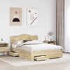 vidaXL Bed Frame with Drawer Sonoma Oak 150 x 200 cm Engineered Wood