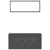 vidaXL 2 Piece Bathroom Furniture Set Grey Engineered Wood