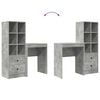 vidaXL Desk with Drawer 2 pcs Concrete Grey
