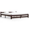 vidaXL Bed Frame without Mattress Dark Brown Solid Pine Wood 200x200 cm