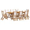 vidaXL 9 Piece Garden Dining Set Solid Wood Acacia and Textilene