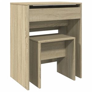 vidaXL Dressing Table and Stool Sonoma Oak 60x40x113.5 cm