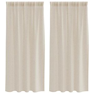 vidaXL Voile Curtain 2 pcs Sand 140 x 175 cm Linen Fabric
