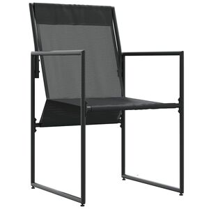 vidaXL Chair 4 pcs Black and Anthracite Textilene