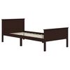 vidaXL Bed Frame without Mattress Dark Brown Solid Wood Pine 100x200 cm