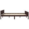 vidaXL Bed Frame without Mattress Solid Pinewood Dark Brown 120x200 cm