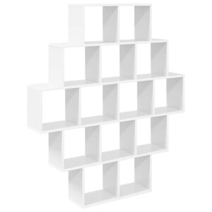 vidaXL Wall Shelf White 120 x 20 x 136 cm Engineered Wood