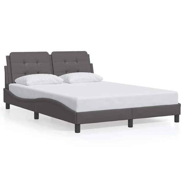 vidaXL Bed Frame without Mattress "Zadar" Grey 140x190 cm Faux Leather