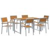 vidaXL Garden Dining Set 7 pcs Grey Solid Acacia Wood