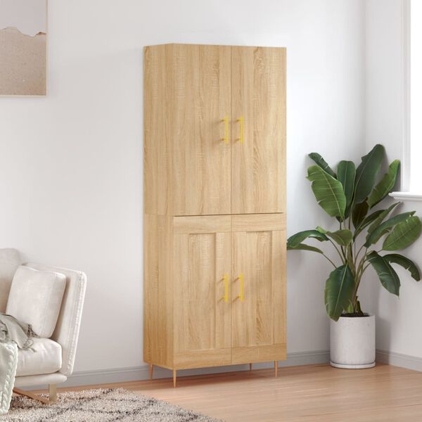 vidaXL Highboard Sonoma Oak 69.5x34x180 cm Engineered Wood