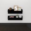 vidaXL Wall Shelf 2 pcs Black 60x11.5x18 cm Engineered Wood