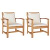 vidaXL Garden Chairs 2 pcs Natural 60 x 65 x 76.5 cm Solid teak wood