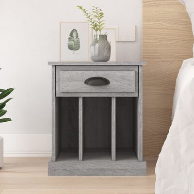 vidaXL Bedside Cabinet Grey Sonoma 43x36x50 cm