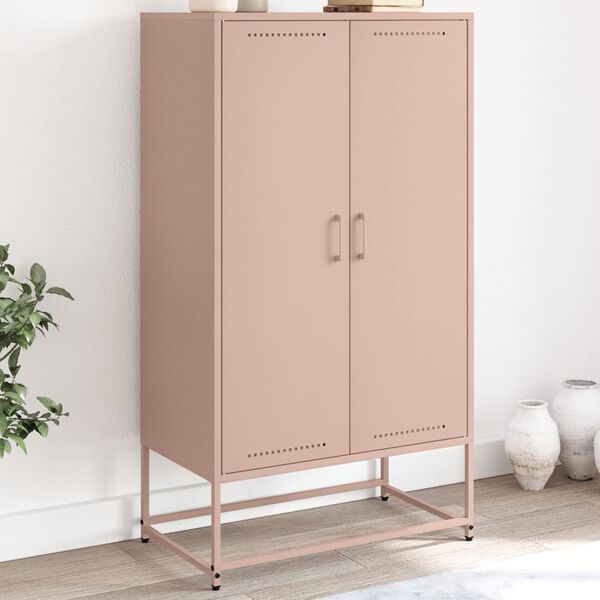 vidaXL Highboard Pink 68.5x38.5x123.5 cm Steel