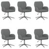 vidaXL Swivel Desk Chairs 6 pcs Fabric 54 x 58 x 90 cm Dark Grey