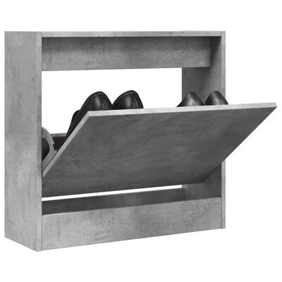 vidaXL Shoe Cabinet Concrete Grey 60x21x57 cm Engineered Wood