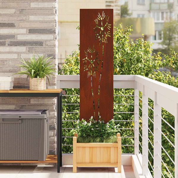 vidaXL Garden Privacy Screen Rusty 32 x 140 cm Weathering steel