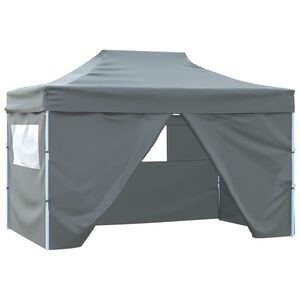 vidaXL Party Tent Folding Anthracite 291 x 431 x 315 cm Oxford Fabric