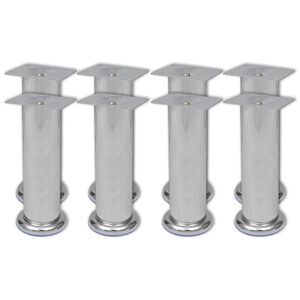 vidaXL Round Sofa Legs 8 pcs Chrome 180 mm