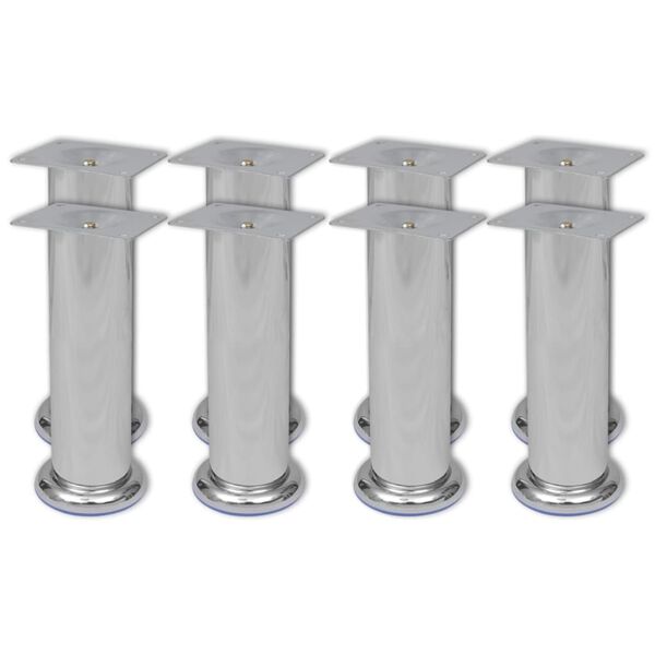 vidaXL Round Sofa Legs 8 pcs Chrome 180 mm