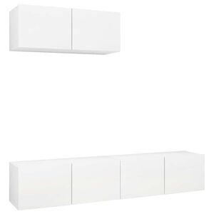vidaXL 3 Piece TV Cabinet Set White Engineered Wood