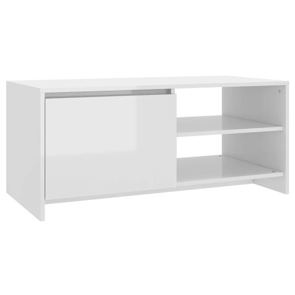 vidaXL Coffee Table High Gloss White 102x50x45 cm Engineered Wood