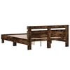 vidaXL Bed Frame with LED without Mattress Smoked Oak 140x200 cm