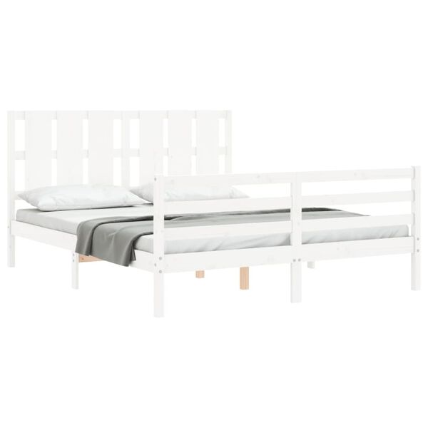 vidaXL Bed Frame without Mattress White 160x200 cm Solid Wood
