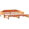 vidaXL Daybed with Trundle without Mattress Wax Brown 80x200 cm Solid Wood