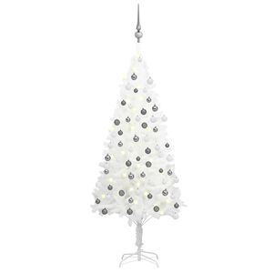 vidaXL Artificial Pre-lit Christmas Tree with Ball Set White 120 cm