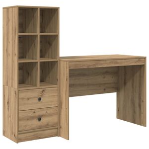 vidaXL Desk Artisan Oak 145.5 x 50 x 127 cm 2 pcs